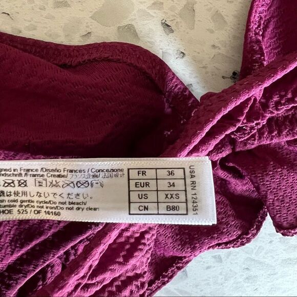 Princess tam Tam Women's Maroon Bikini Top & Bottom Set Size XS - Picture 10 of 11